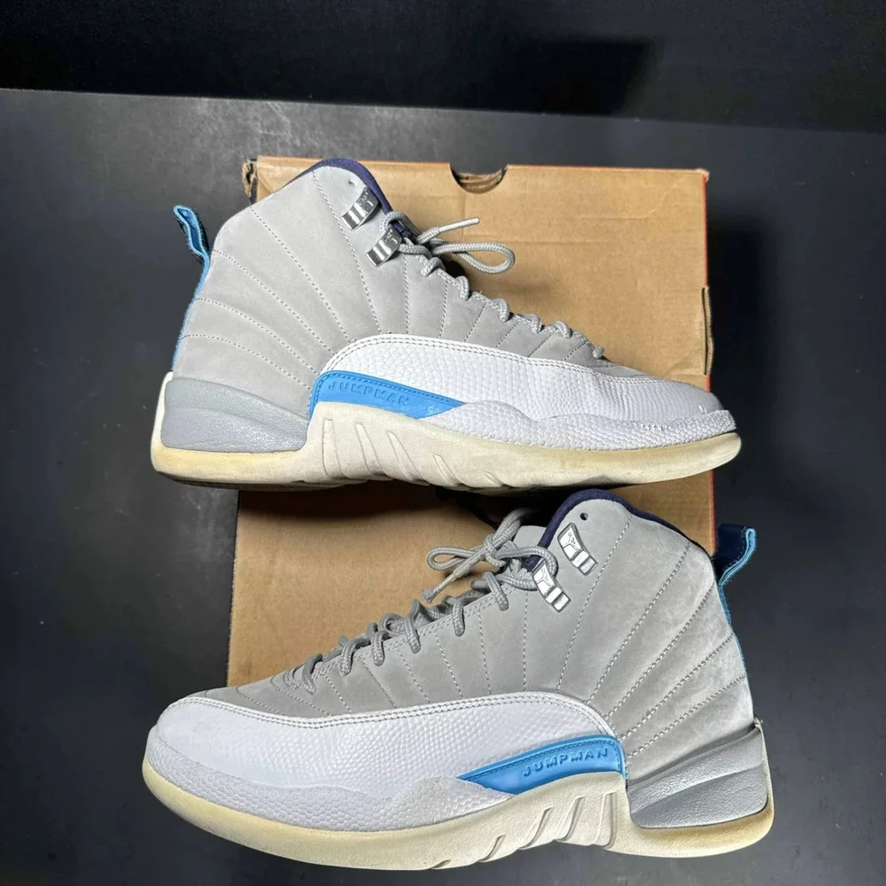 Size 7.5 - Air Jordan 12 Retro 'Grey University Blue' Sneakers_2